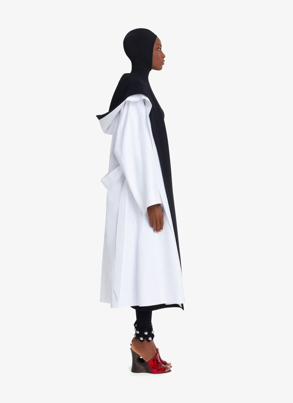 LONG POPLIN COAT ALAÏA WHITE LONG POPLIN COAT